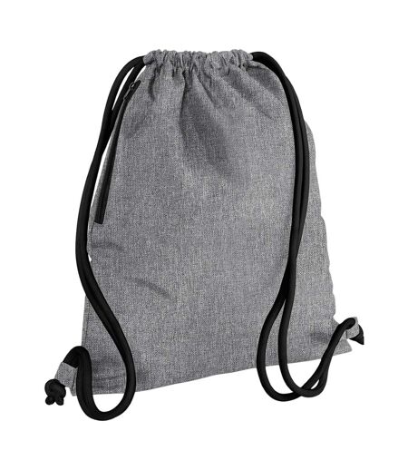 Icon Drawstring Bag One Size Grey Marl Black Bagbase