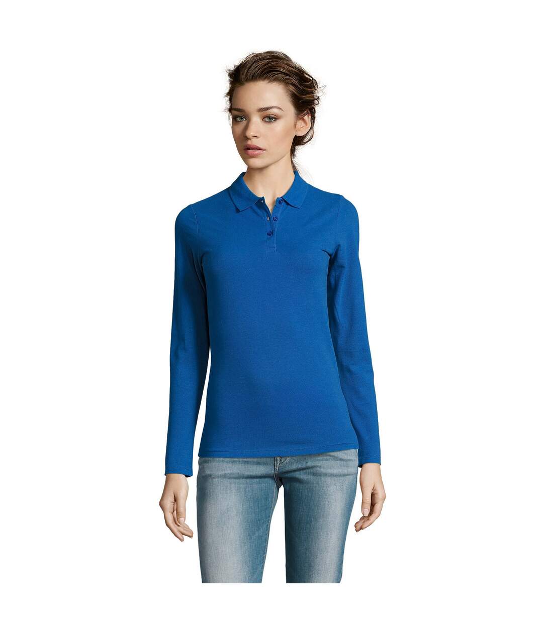 Polo manches longues perfect femme bleu roi SOLS