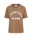 Womens/ladies Oversized Boyfriend T-shirt Mocha Blank Essentials-1