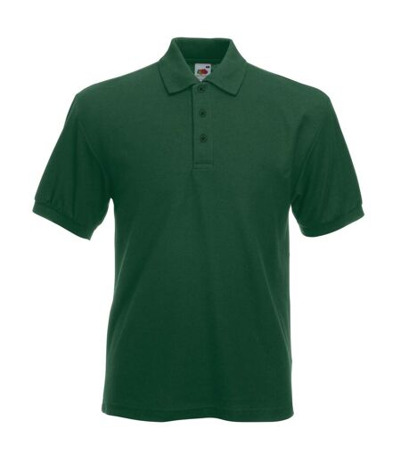Fruit Of The Loom Mens 65/35 Heavyweight Pique Short Sleeve Polo Shirt (Bottle Green)