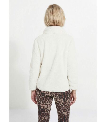 Veste fausse fourrure col montant manches longues