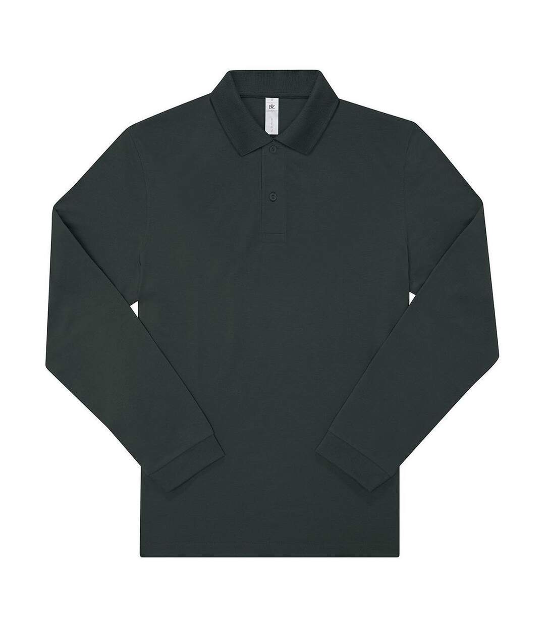 Polo manches longues- Homme - PU425 - vert forêt-1