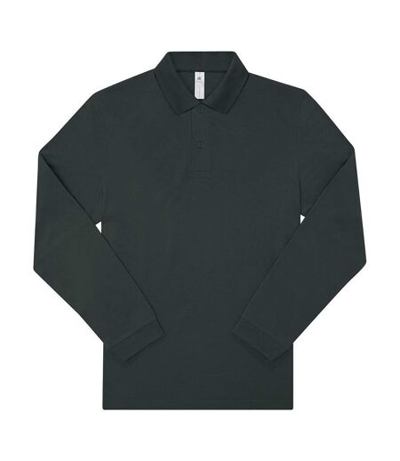 Polo manches longues- Homme - PU425 - vert forêt