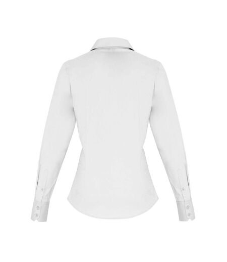 Premier Womens/Ladies Poplin Stretch Long-Sleeved Shirt (White) - UTPC5697