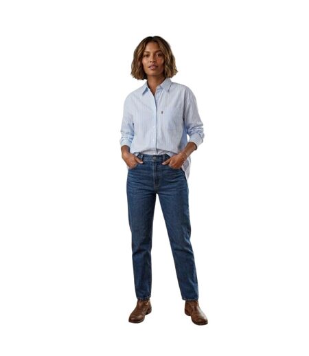 Womens/ladies Lola Oxford Long-sleeved Button-down Shirt Beautiful Blue Levis