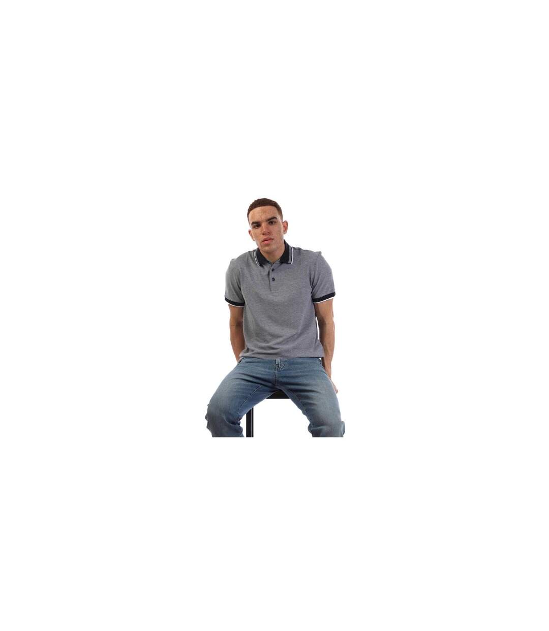 Polo Homme Bleu Foncé Boss-1