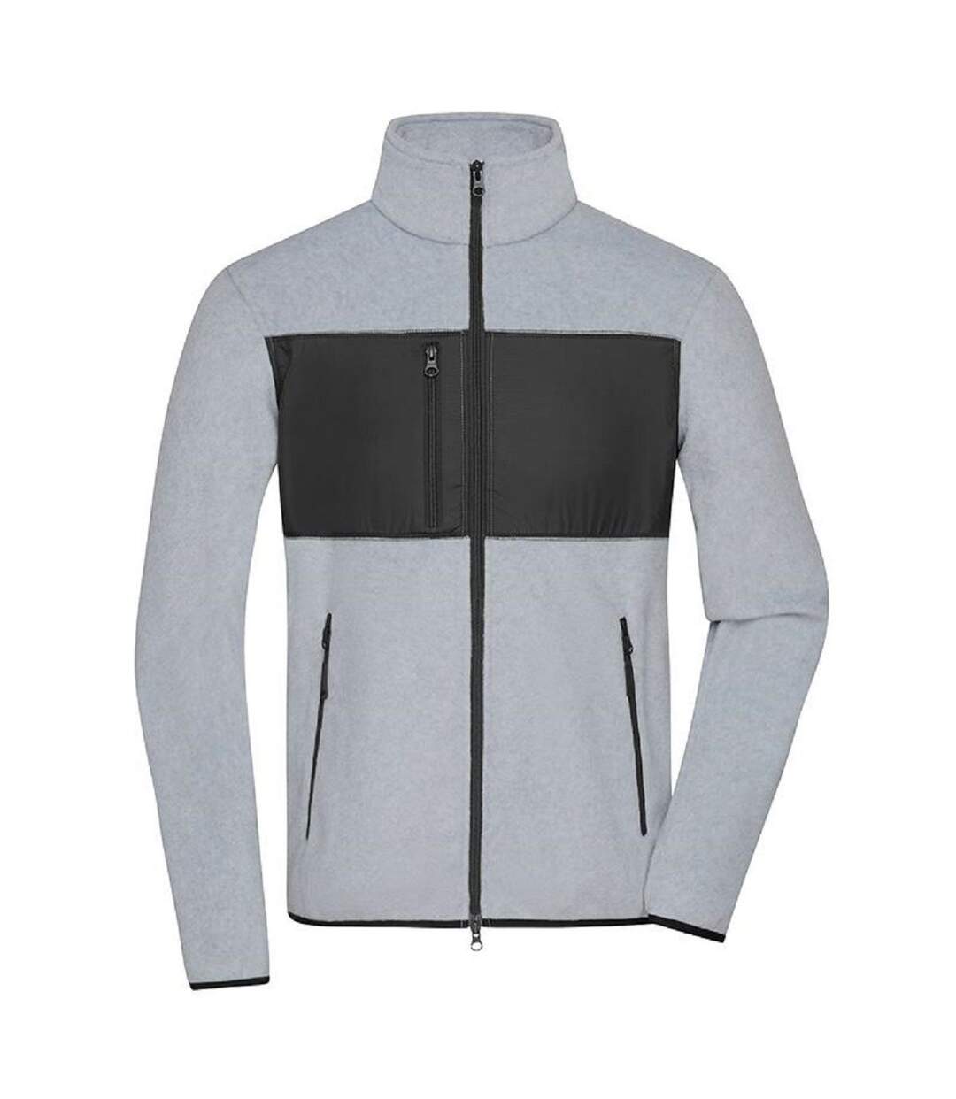 Veste polaire manches longues - Homme - JN1312 - gris clair mélange-1