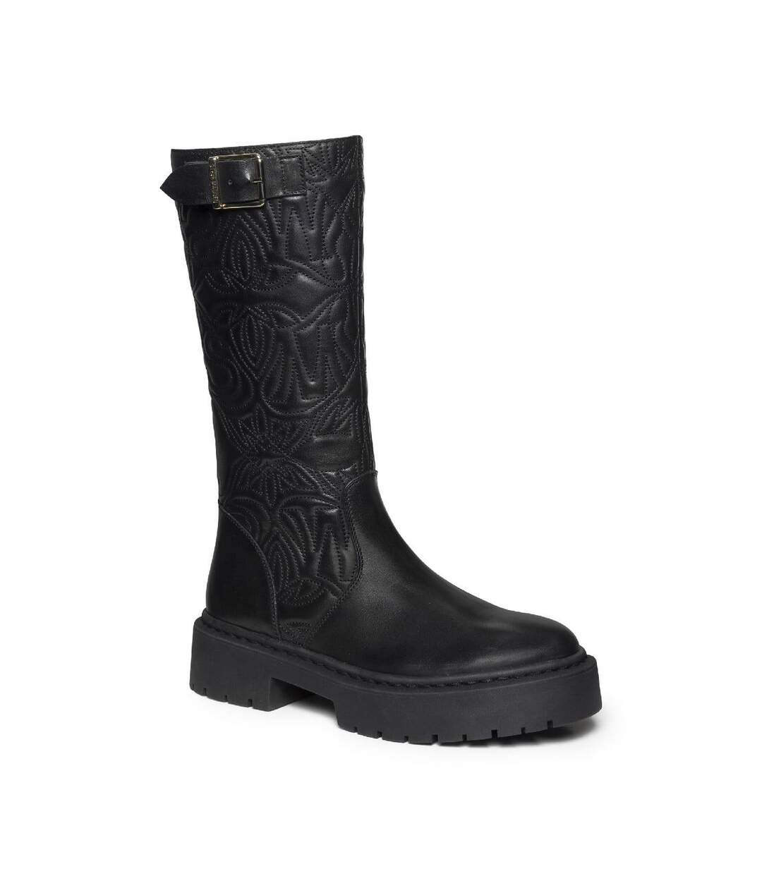 Womens/ladies Gelina Leather Knee-high Boots Black Steve Madden-2