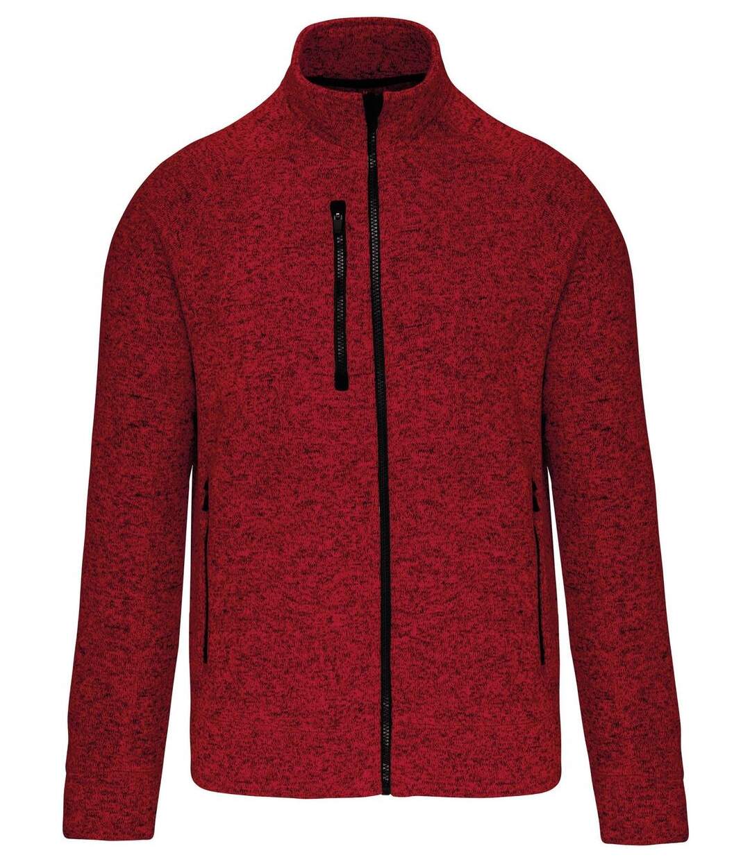 Veste chinée ouverture zippée - homme - K9106 - rouge-1