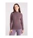 Womens/ladies Merino Wool Zip Neck Thermal Top Brown Mountain Warehouse-1