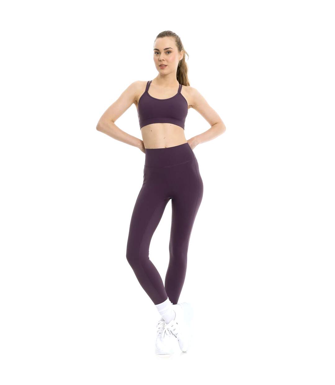 Womens/ladies amaya sports bra plum Lookus