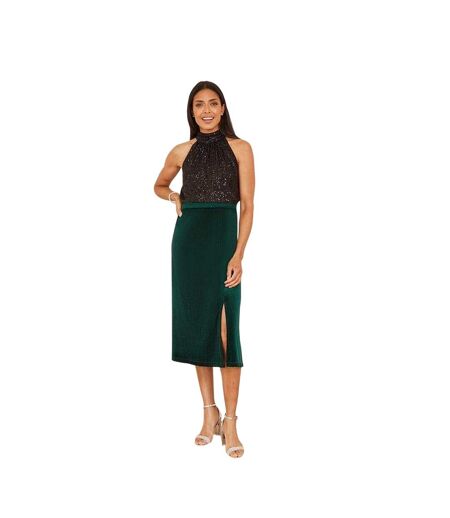 Jupe Mi-longue Femme Vert Yumi