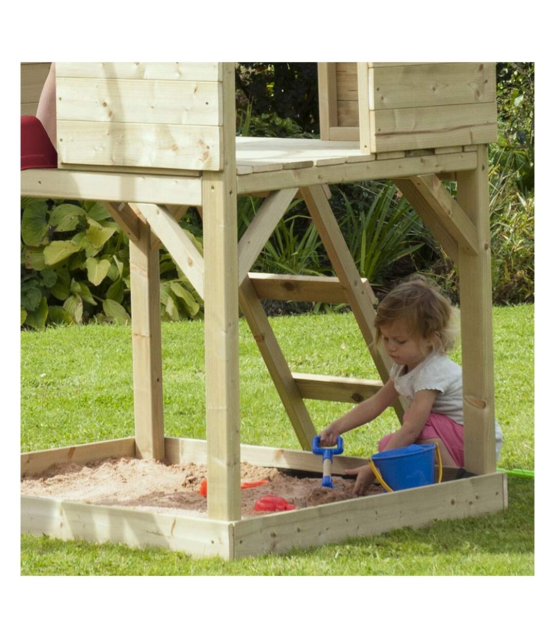 Cabane enfant sur pilotis avec bac à sable Lookout Sans glissière