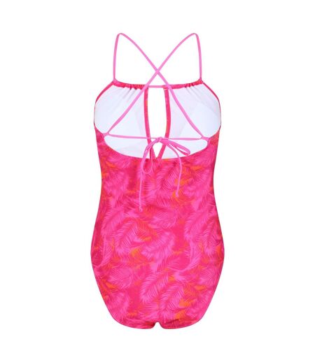 Womens/ladies halliday one piece swimsuit pink fushion Regatta