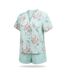 OZABI Pack 2 Pyjamas Courts Femme, Imprimé Tropical Col V Mao Short Fluide-3