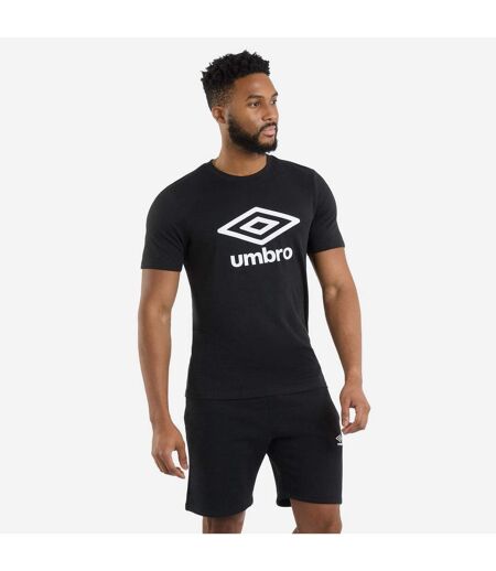 Umbro Mens Stacked Logo T-Shirt (Black)