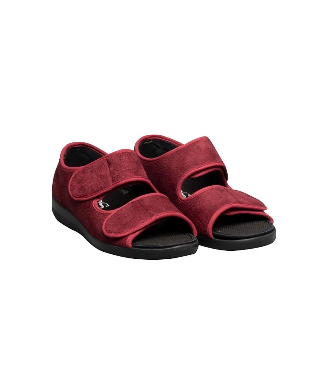 GBS Brompton Touch Fastening Open Toe Slipper / Slippers (Burgundy) - UTFS1695-3