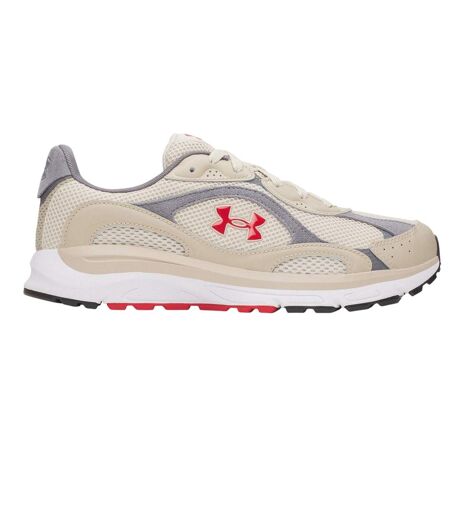 Mens Tech Athletic Leather Trainers Sandstone Sand Red Under Armour