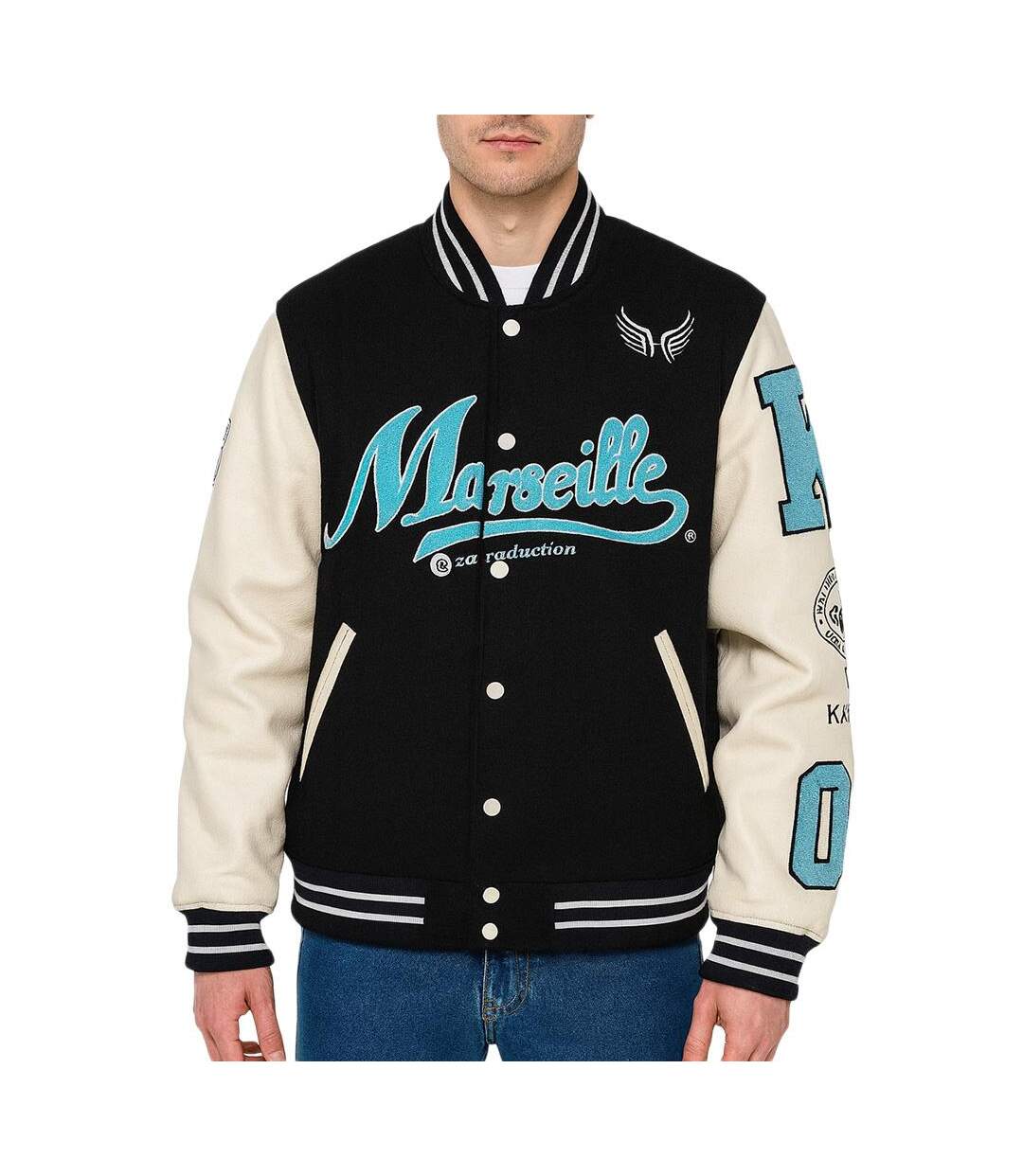 Veste noire/blanc/turquoise homme kaporal tich25m63-1
