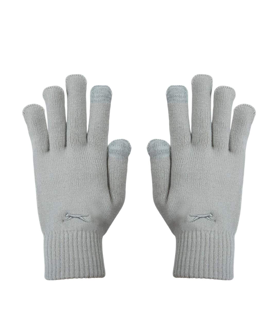 Unisex Adult Knitted Gloves Grey Print Slazenger-1