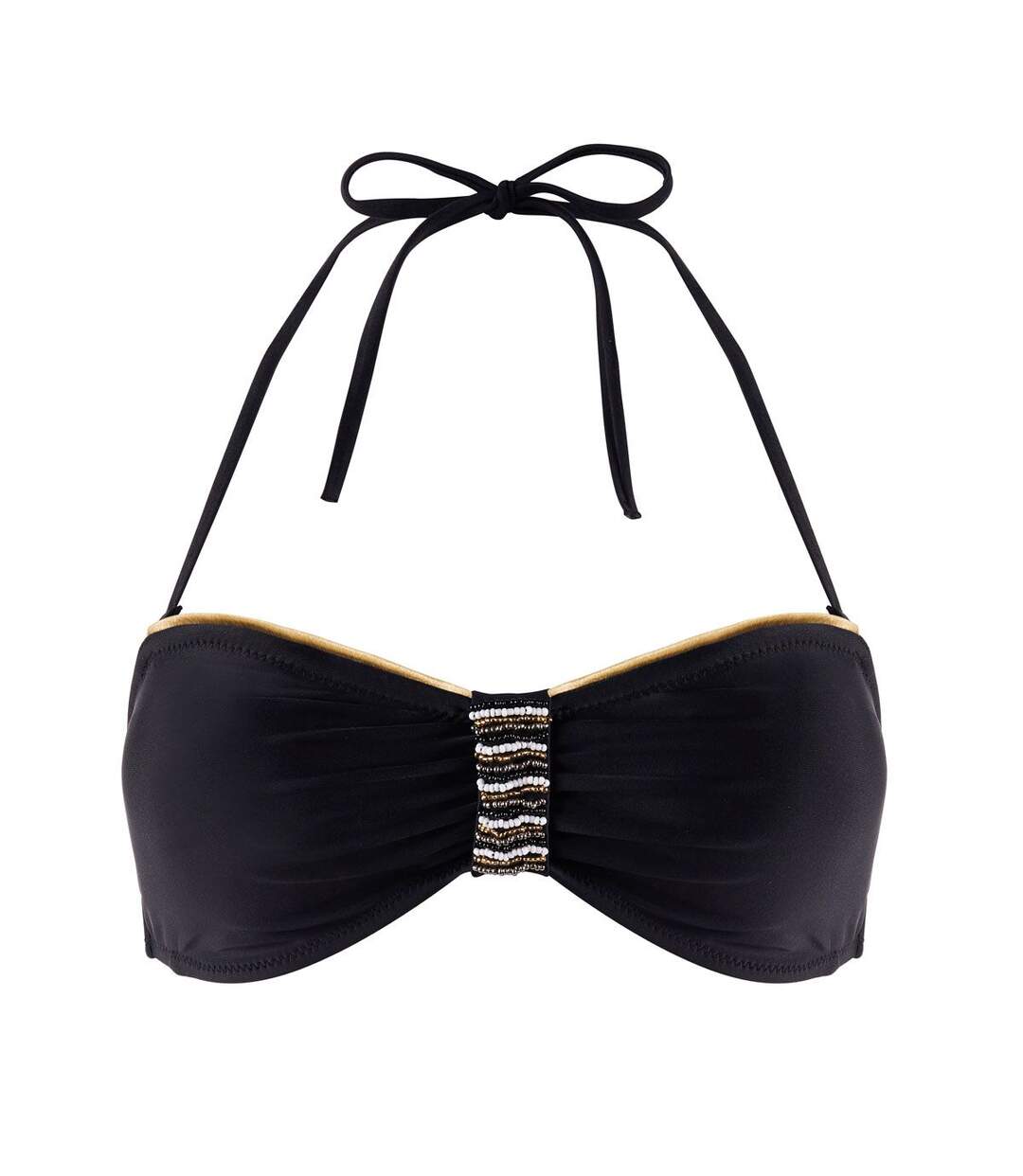 Haut de maillot bandeau noir/or Riviera by Brigitte Bardot-1