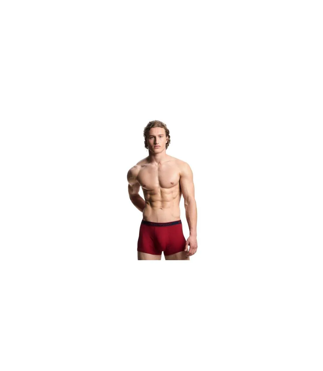 Lot De 3  Boxers Motif/style Logo Core Homme Rouge Bleu Marine Blanc Emporio Armani-1