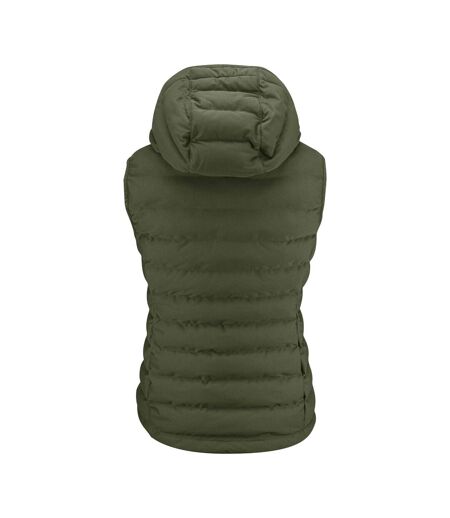 Womens/ladies Woodlake Heights Padded Gilet Moss Green James Harvest