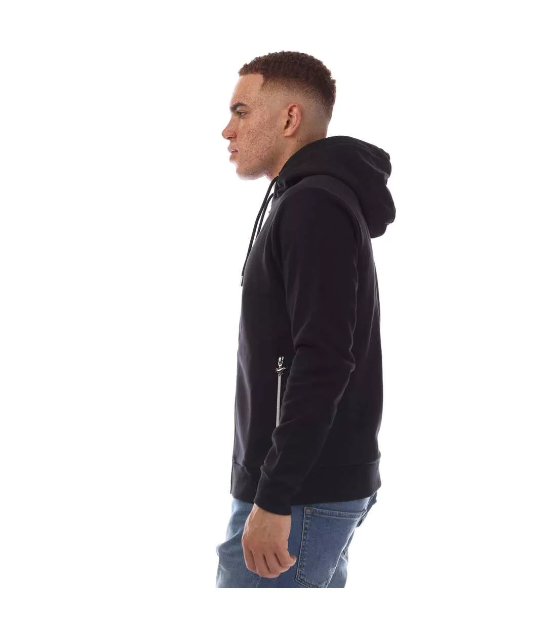 Mens Route 66 Full Zip Hoodie Black Modern Amusement-4