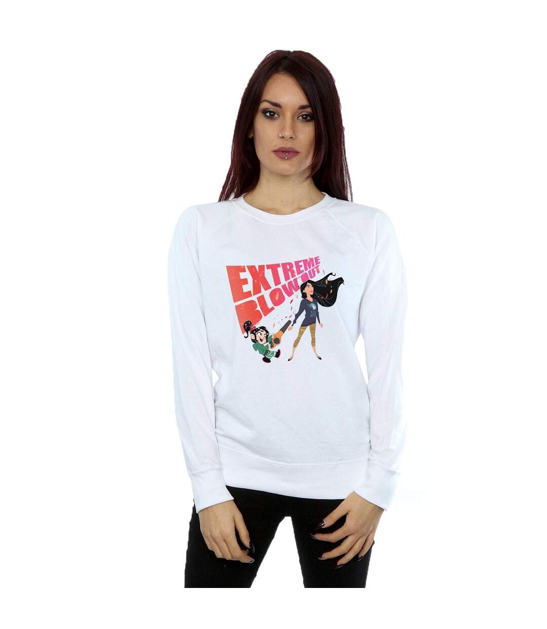 Disney - Sweat WRECK IT RALPH POCAHONTAS AND VANELLOPE - Femme (Blanc) - UTBI43169-2
