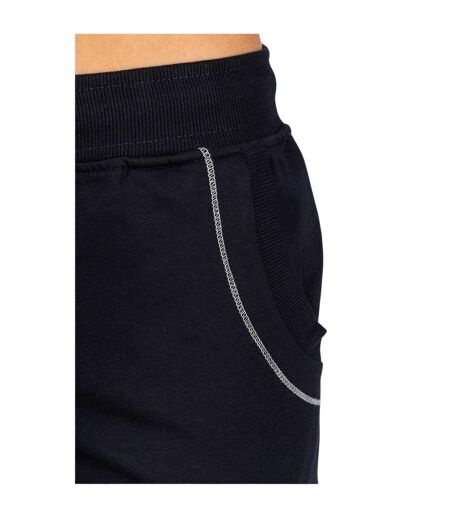 Womens/ladies Contrast Stitching Regular Sweatpants Dark Blue Sjeng Sports