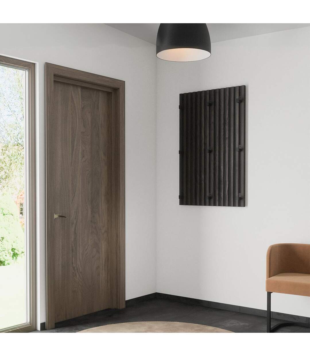 Panneau Mural Nervuré Nimes 114cm Marron Foncé-3