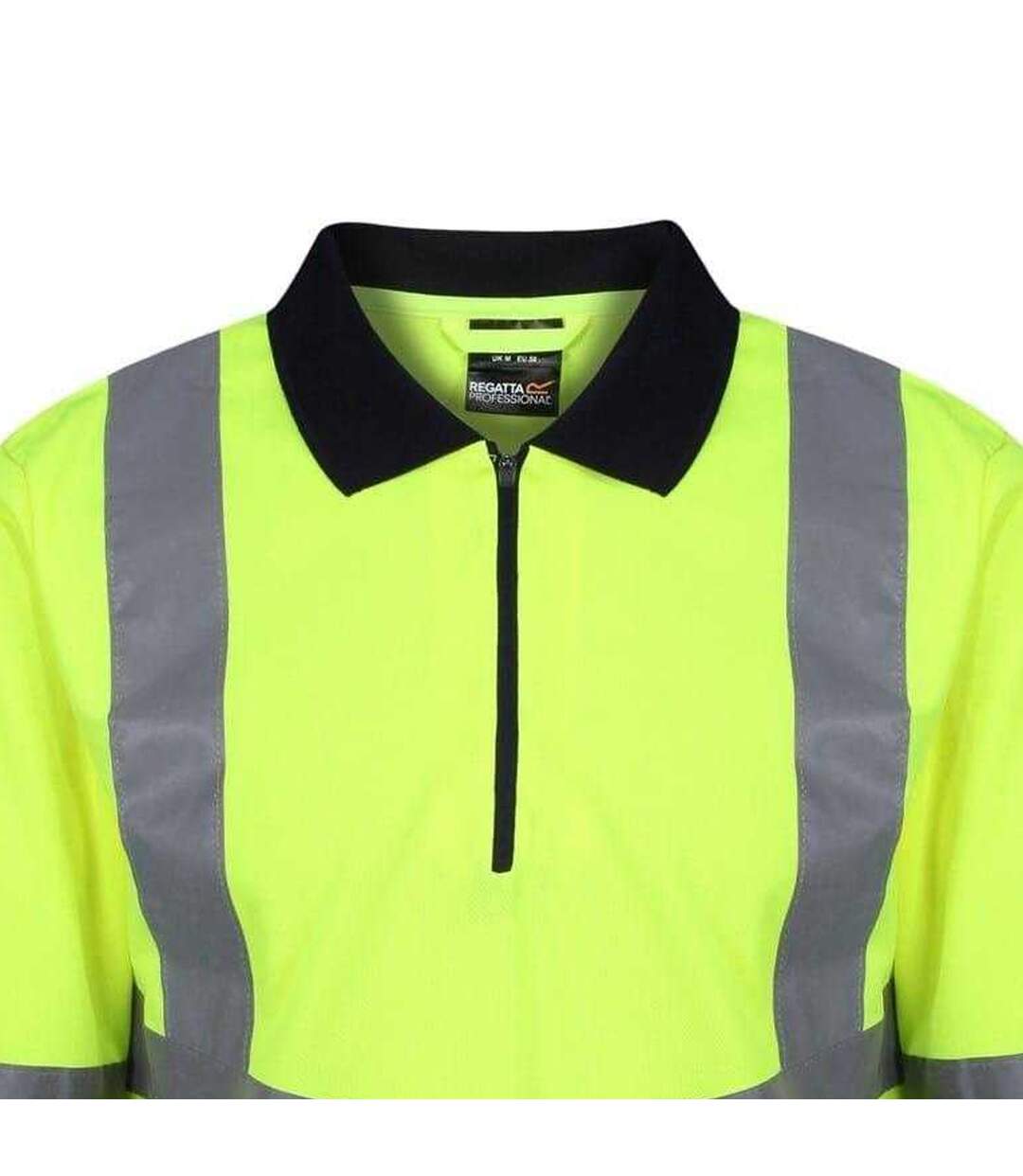 Unisex Adult High-vis Long-sleeved Polo Shirt Yellow Navy Regatta Professional-3