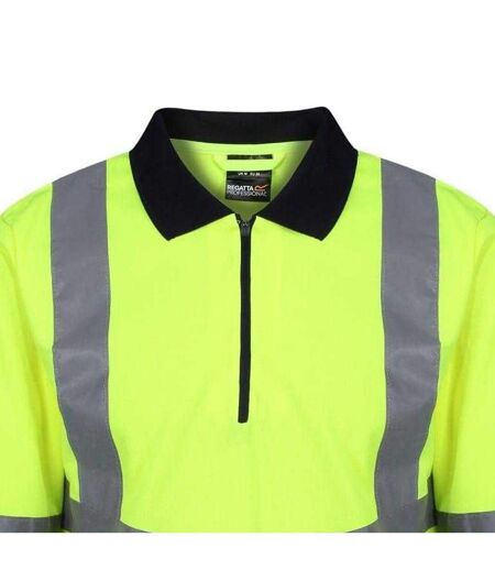 Unisex Adult High-vis Long-sleeved Polo Shirt Yellow Navy Regatta Professional
