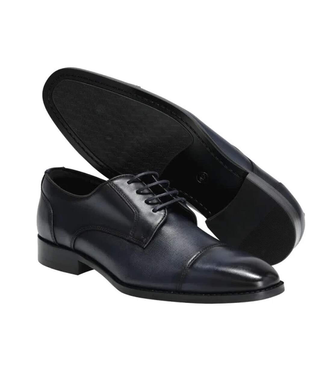Mens Full Grain Leather Oxfords Dark Blue Mascot-2