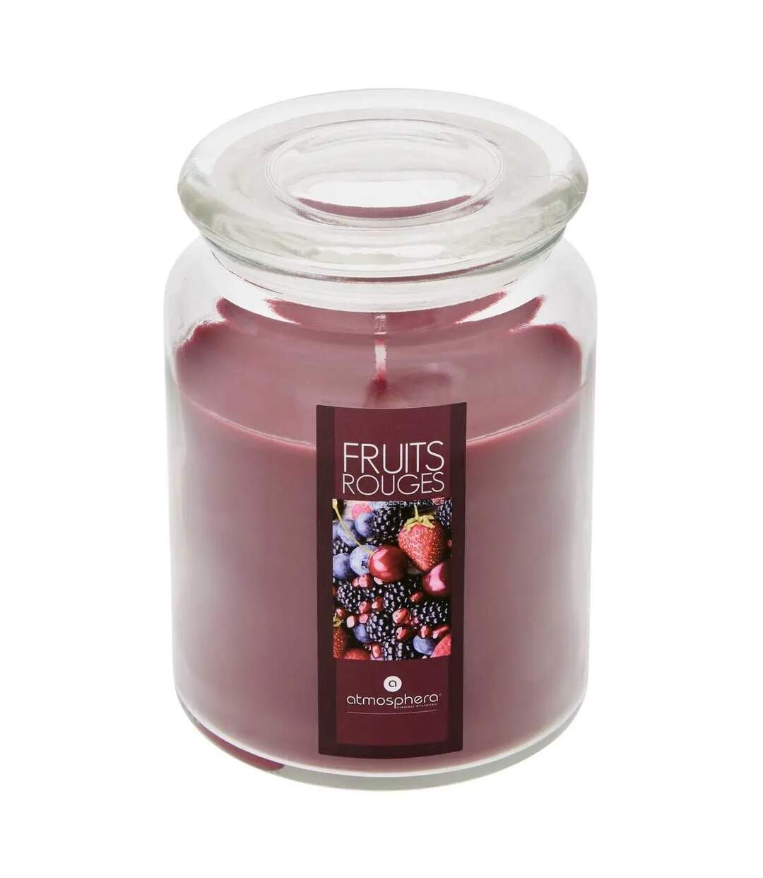Bougie Parfumée en Verre Couvercle 510g Fruits Rouges-1