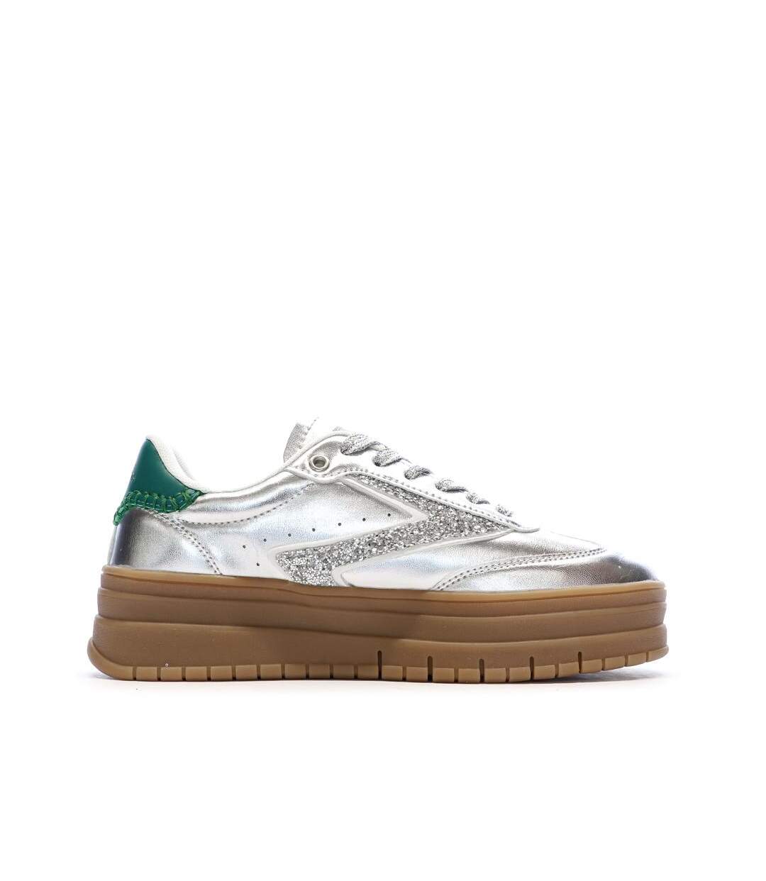 Baskets argent /vert femme teddy smith sneakers 120305-2