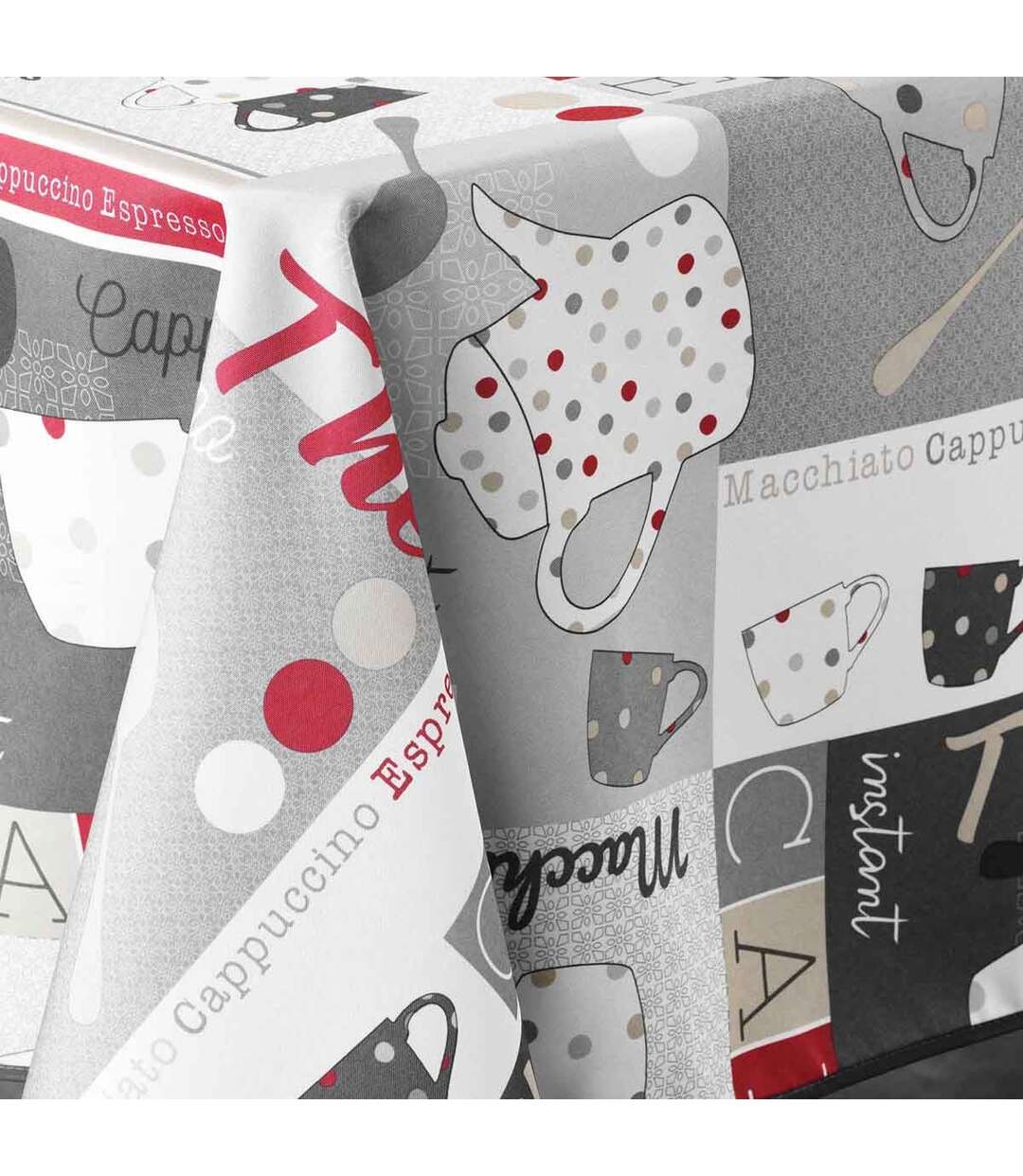Nappe Imprimée Déjeuner 150x240cm Gris-2