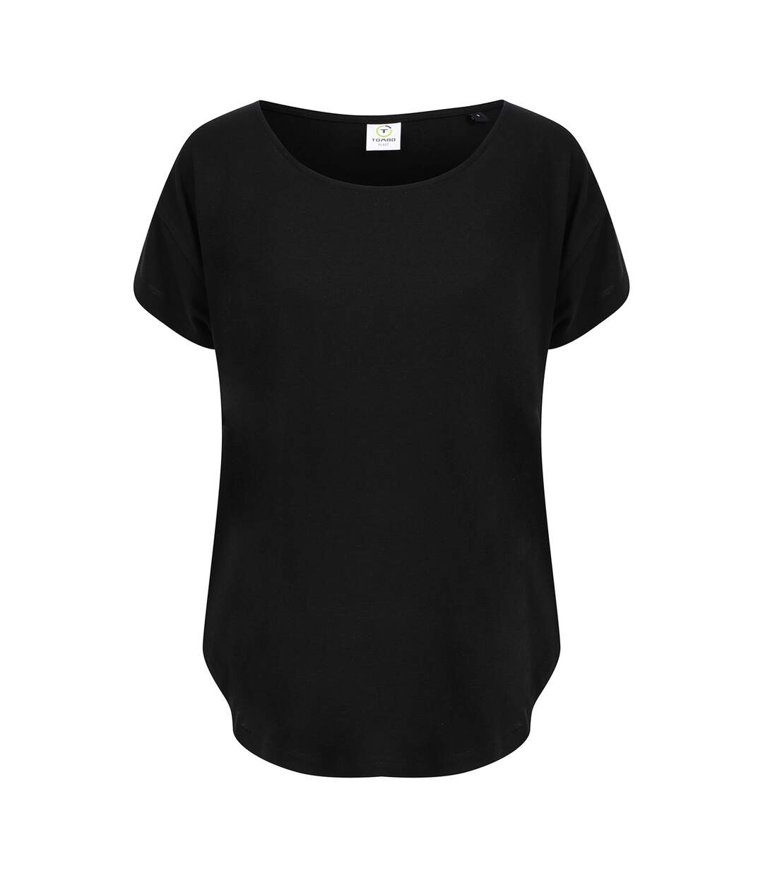 Womens/ladies Scoop Neck T-shirt Black Tombo-2