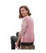 Womens/ladies Cable V Neck Cardigan Oatmeal WoolOvers-2