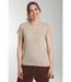 Tee shirt col rond lurex manches courtes femme Tee Summer Taupe Clair | Gerard Pasquier-1