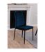 Lot de 4 Chaises de salle à manger Dina effet velours et métal-5