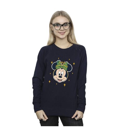 Disney Sweatshirt Happy Christmas Minnie Mouse Femme/Ladies (Bleu marine) - UTBI29294