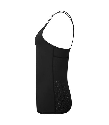 TriDri Womens/Ladies Laser Cut Spaghetti Strap Vest (Black)