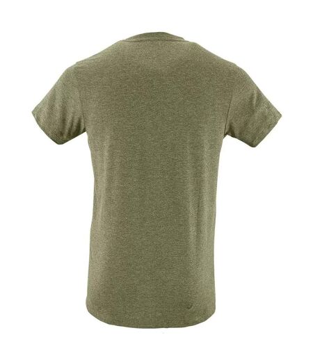 T-shirt Regent Homme Vert Kaki Chiné SOLS