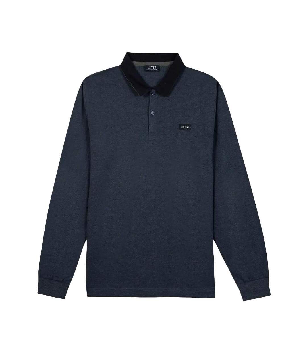 Polo manches longues marine homme tbs pekanpols-1