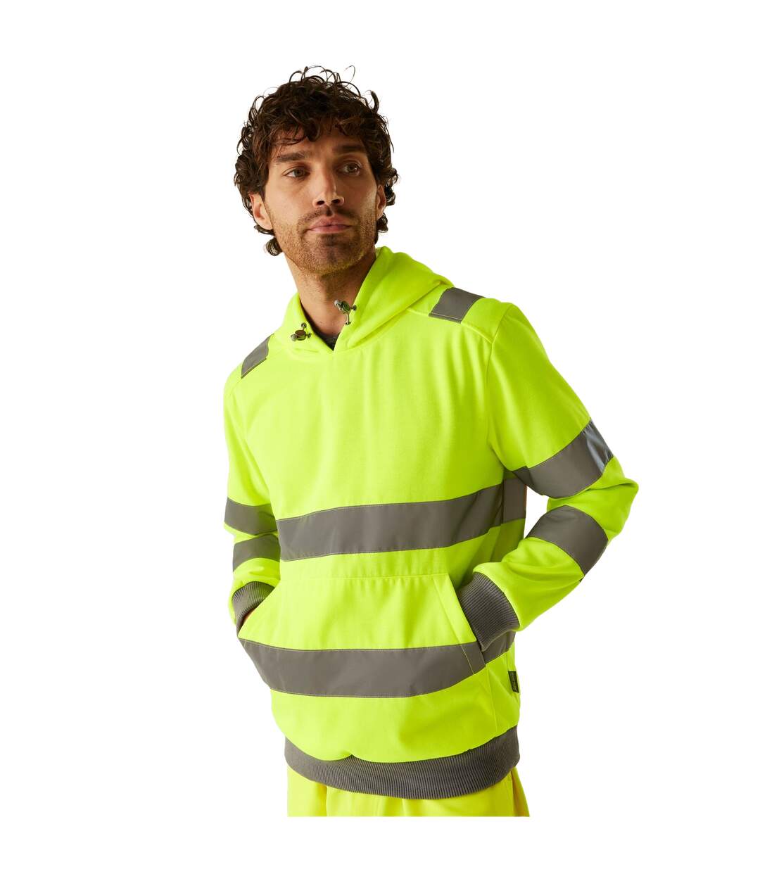 Mens Pro Contract Hi-vis Hoodie Yellow Regatta Professional-1