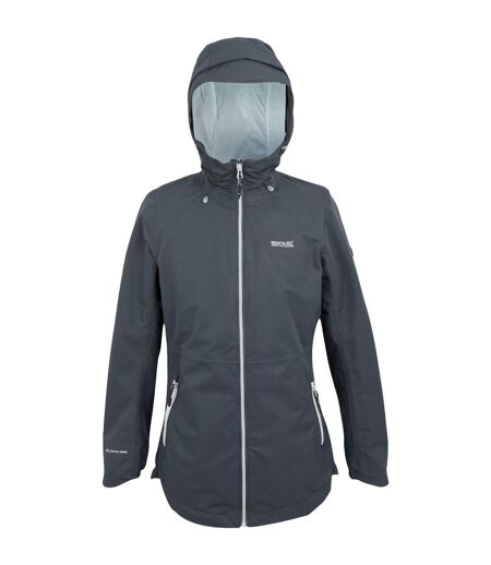 Veste Imperméable À Capuche Hamara Femme Gris Foncé Blanc Regatta