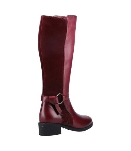 Riva Womens/Ladies Aubrey Suede Knee-High Boots (Bordeaux) - UTFS10131