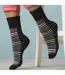 6 Pack Ladies Non Elastic Loose Top Patterned Cotton Rich Socks-5