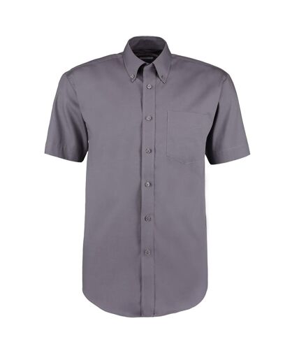 Kustom Kit Mens Short Sleeve Corporate Oxford Shirt (Charcoal)